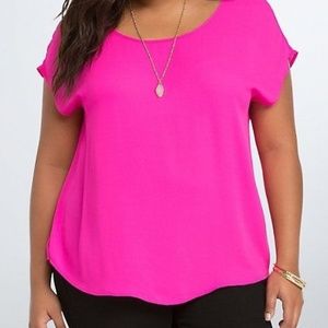 TORRID HOT PINK SCOOP NECK BLOUSE
